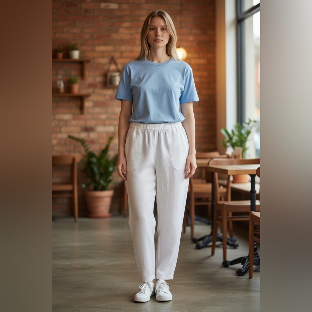 Zara White linen Pants